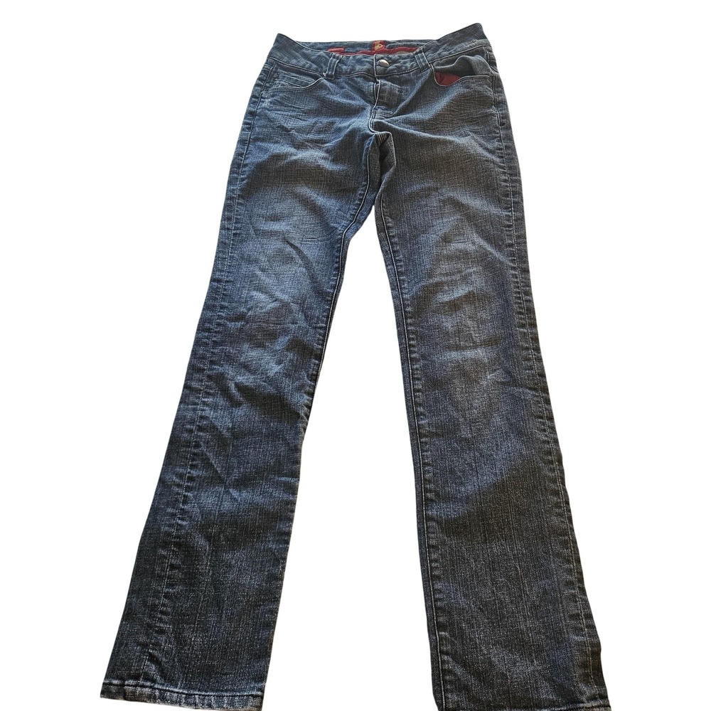 Sasson Jeans Womens 4 Blue Straight Leg‎ Hustle Red Pocket Denim Pants 30x32